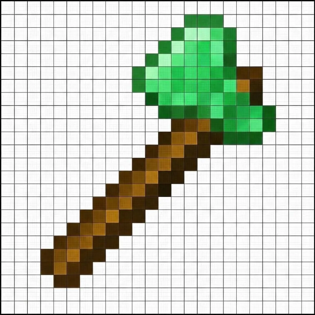 minecraft pixel art con diseño de pico de diamante