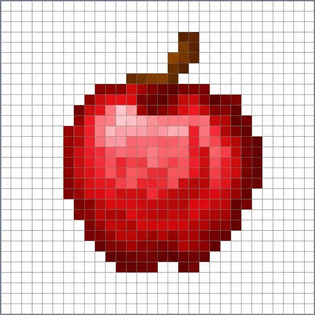 minecraft Pixel Art con diseño de manzana