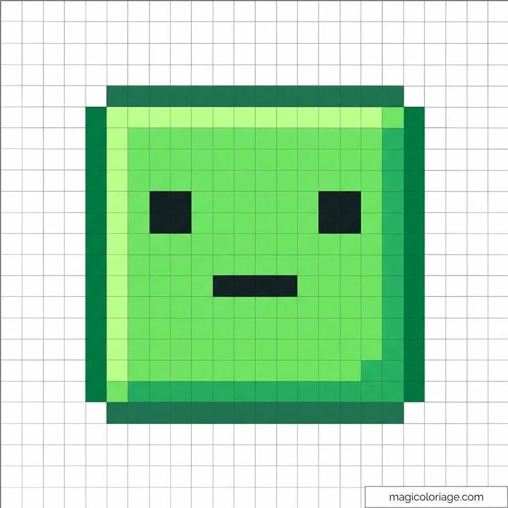 Pixel Art de Minecraft com desenho de slime
