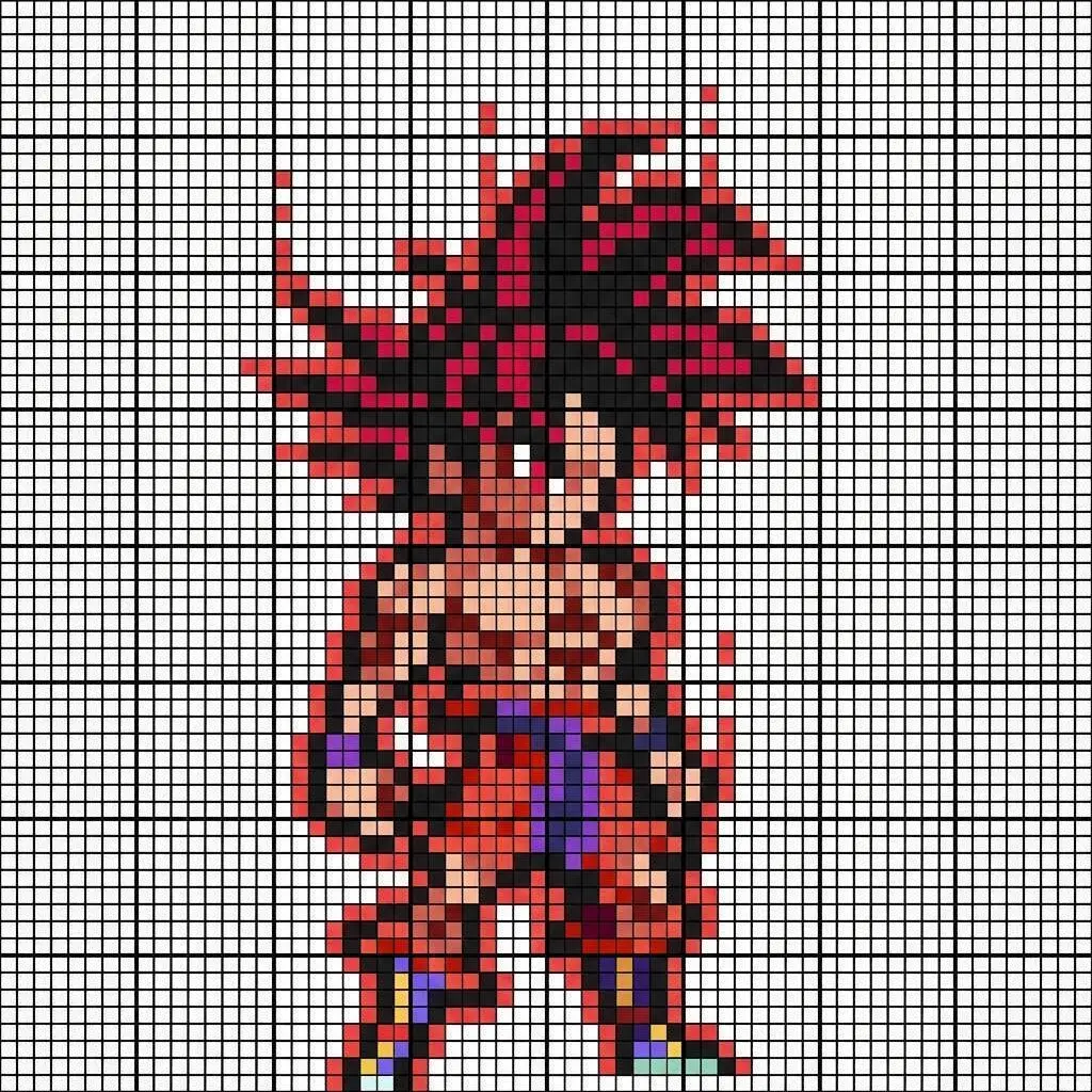 Pixel Art de Goku de Super Saiyan 4