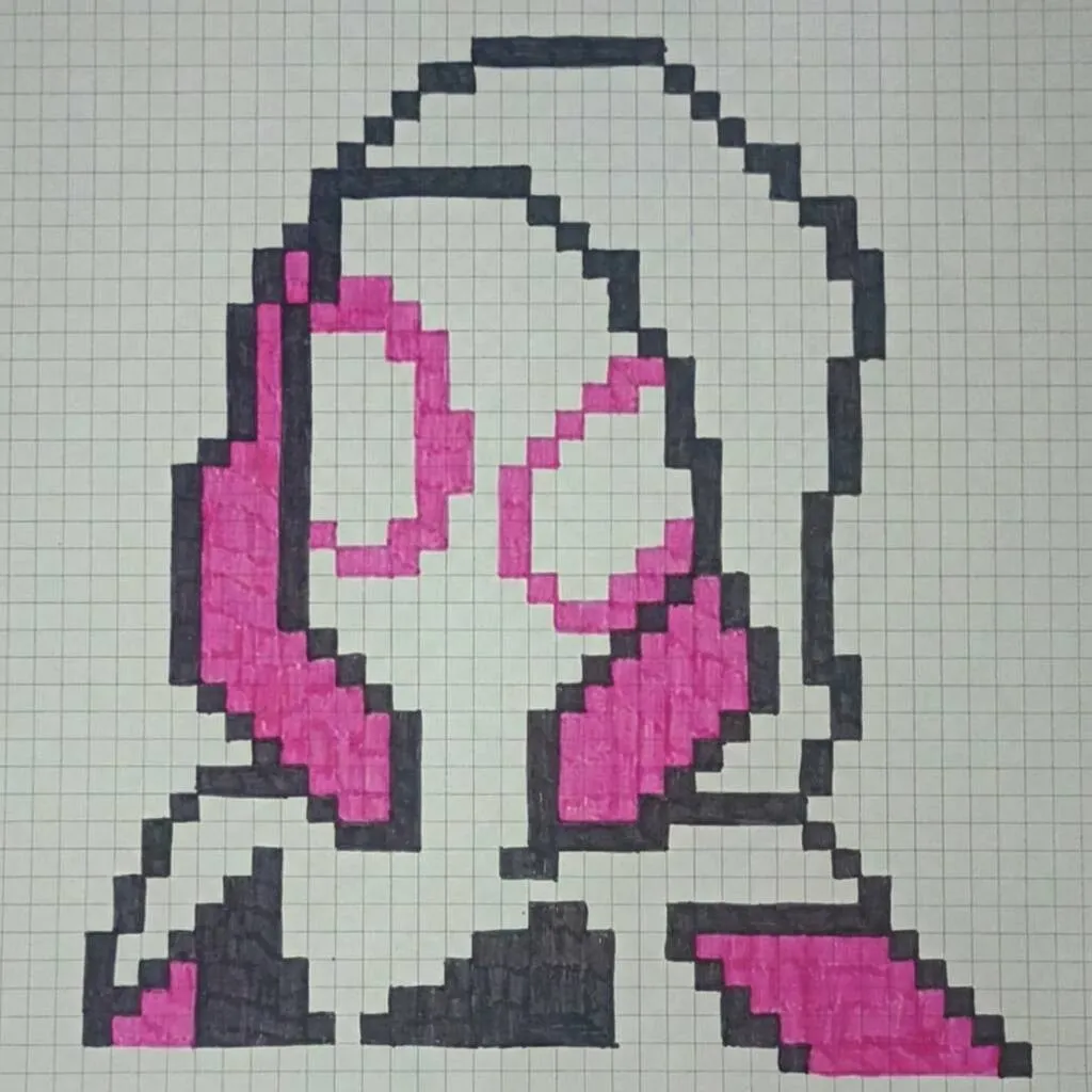 Pixel Art de Spider-Man dibujado por Gwen Stacy