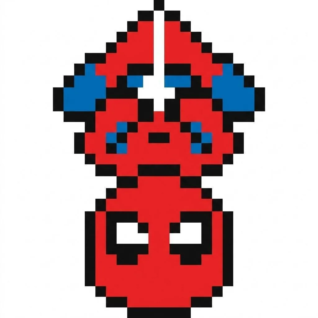 Pixel Art de Spiderman con diseño de personajes en estilo retro