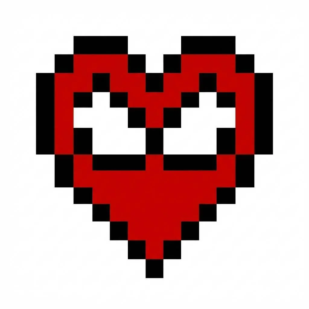 Pixel Art de Spider-Man con diseño de corazón pixelado