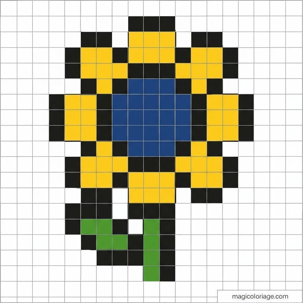 Pixel Art Fácil com desenho de Flor