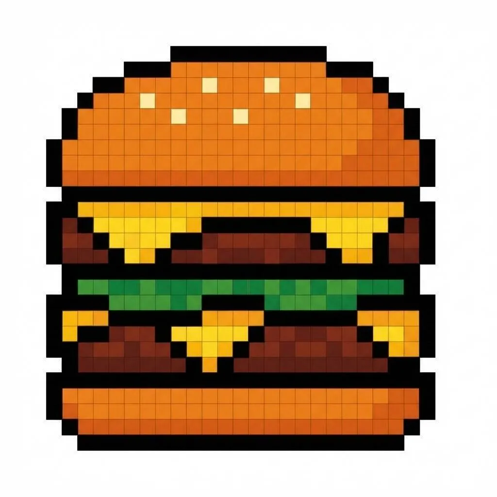 Easy Pixel Art con dibujo de hamburguesa