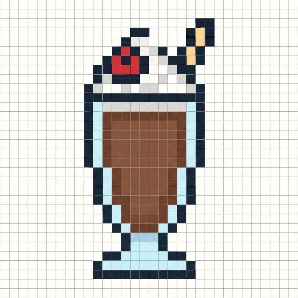 Fácil Pixel Art con dibujo de helado