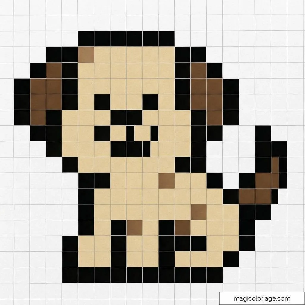 Pixel Art fácil con dibujo de perro