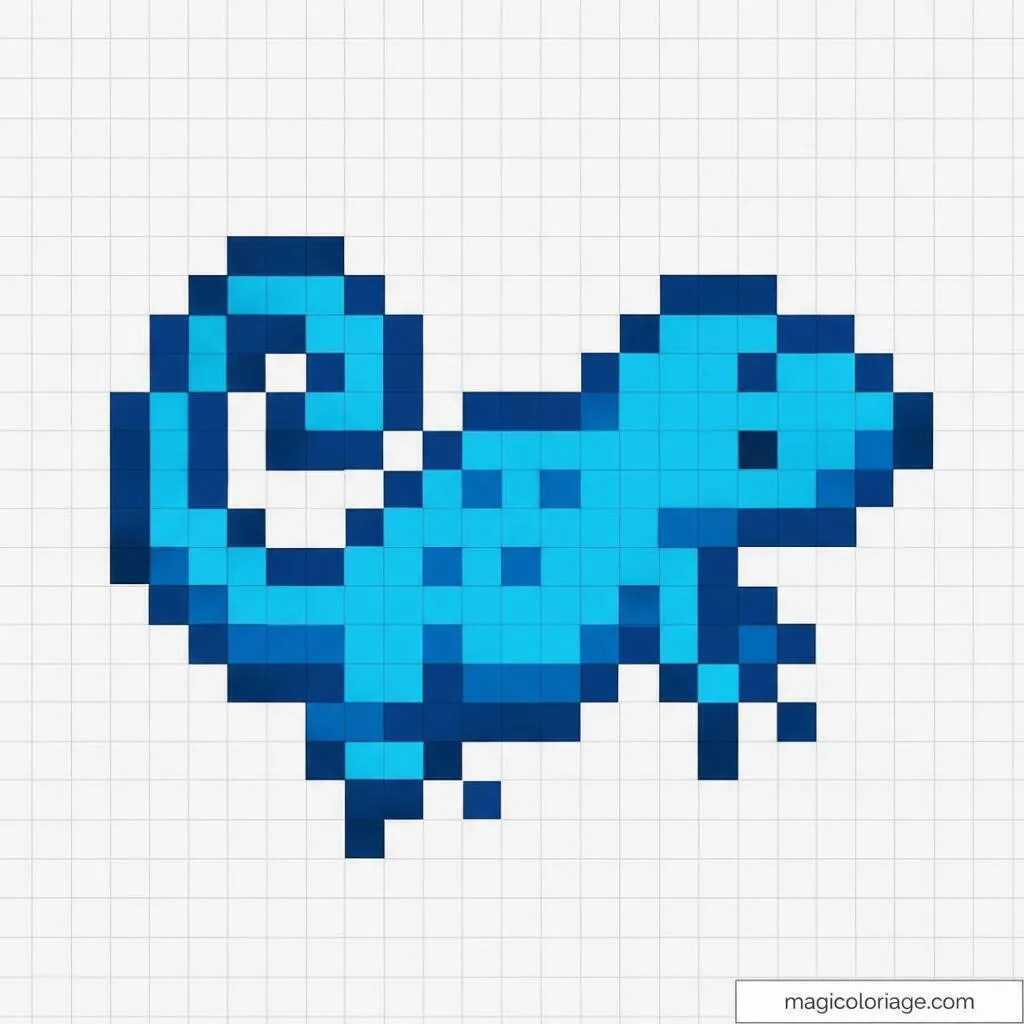 Pixel Art Fácil com desenho de Lagarto