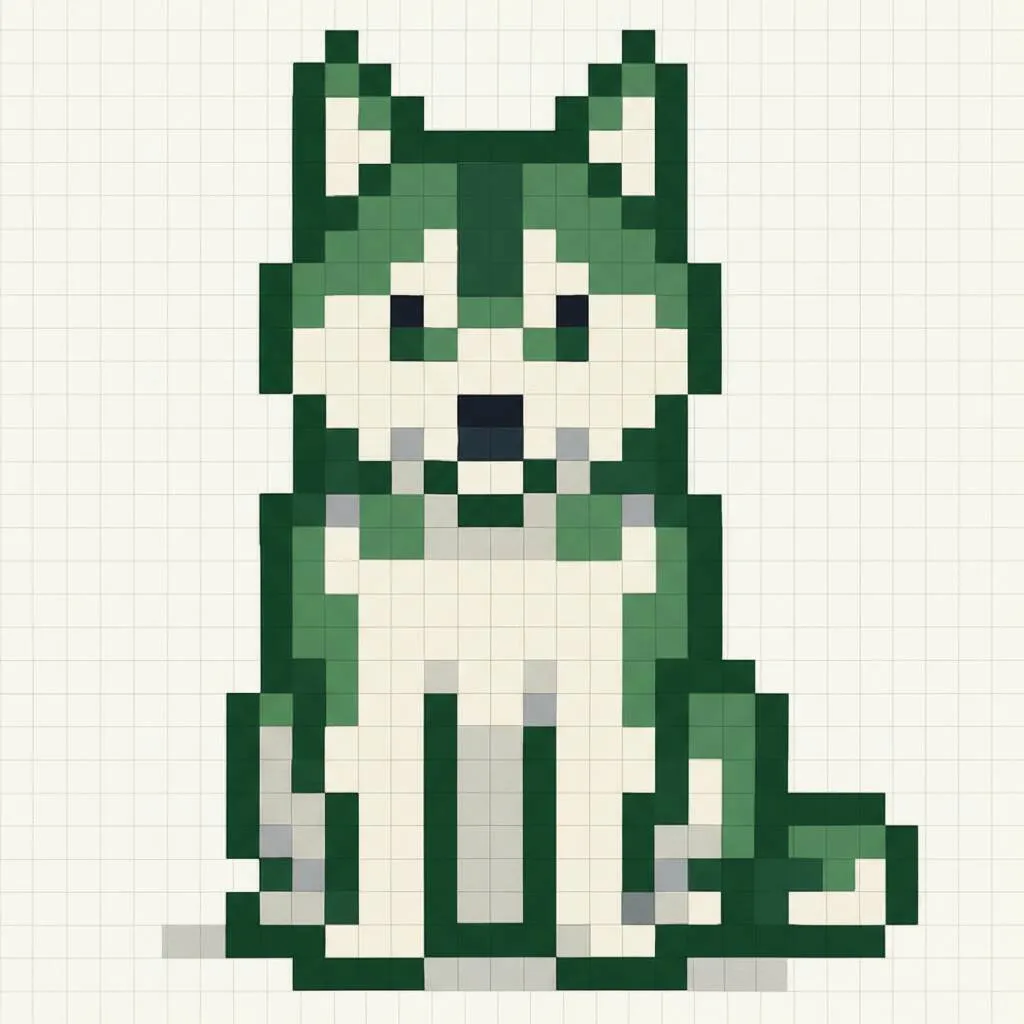 Pixel Art Fácil com desenho de Cachorro