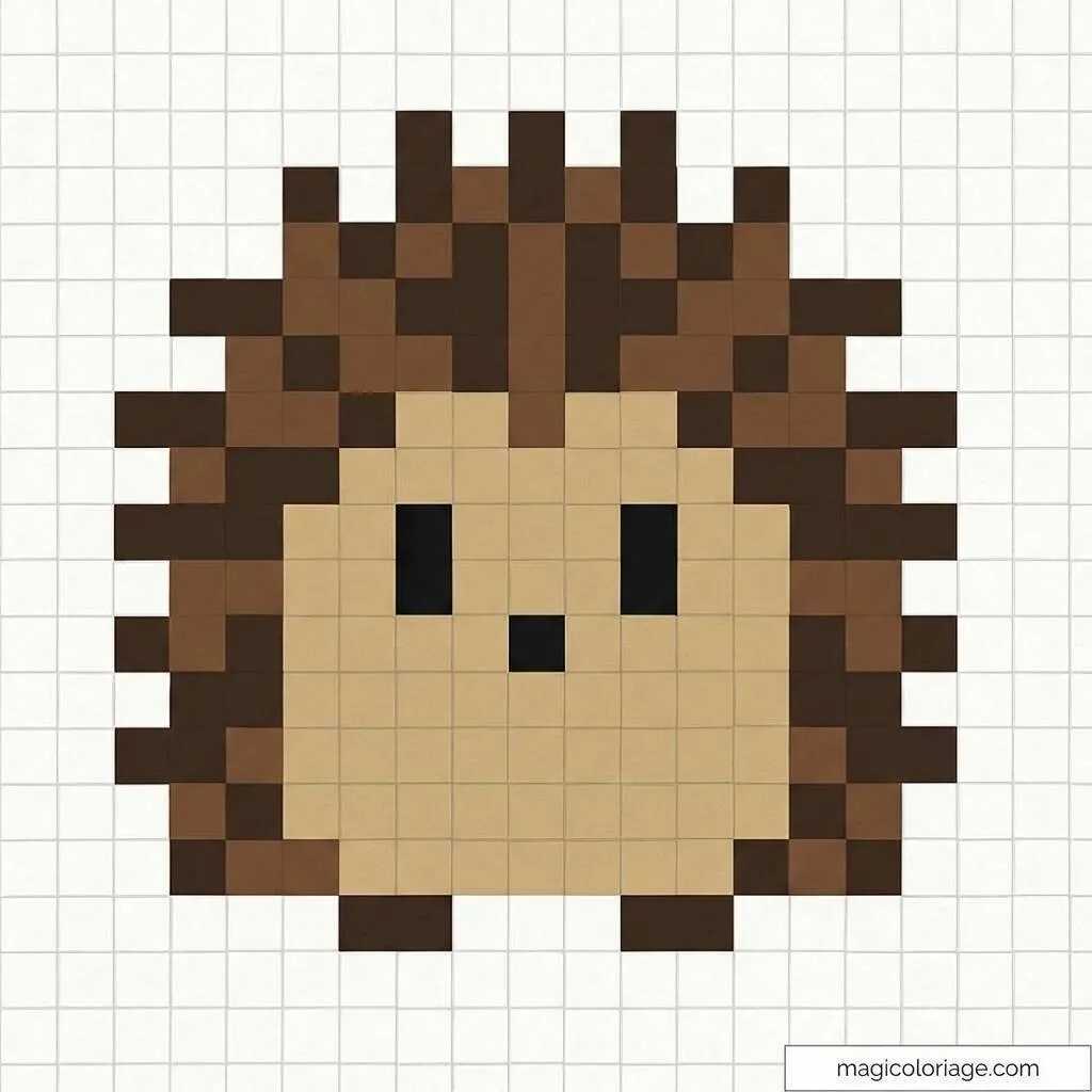 Pixel Art Fácil com desenho de Ouriço