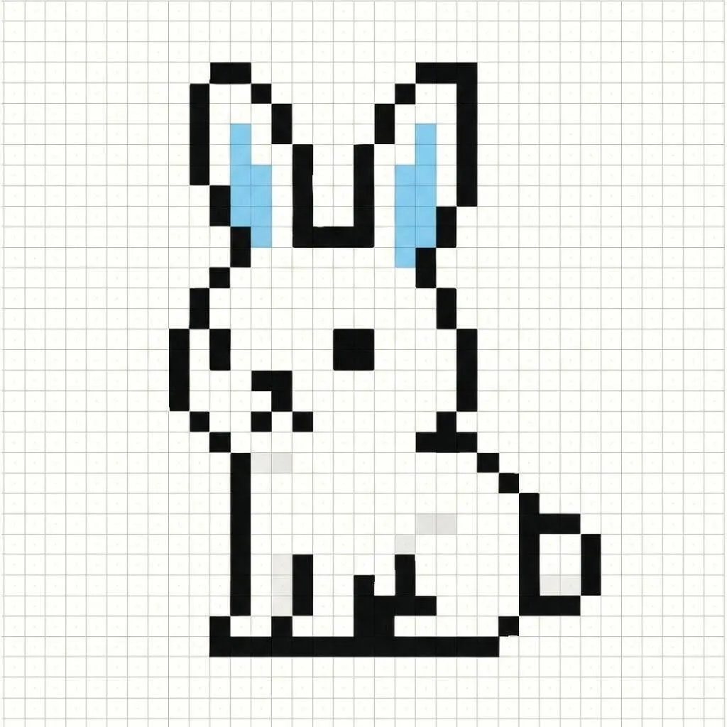 Pixel Art Fácil com desenho de Coelho