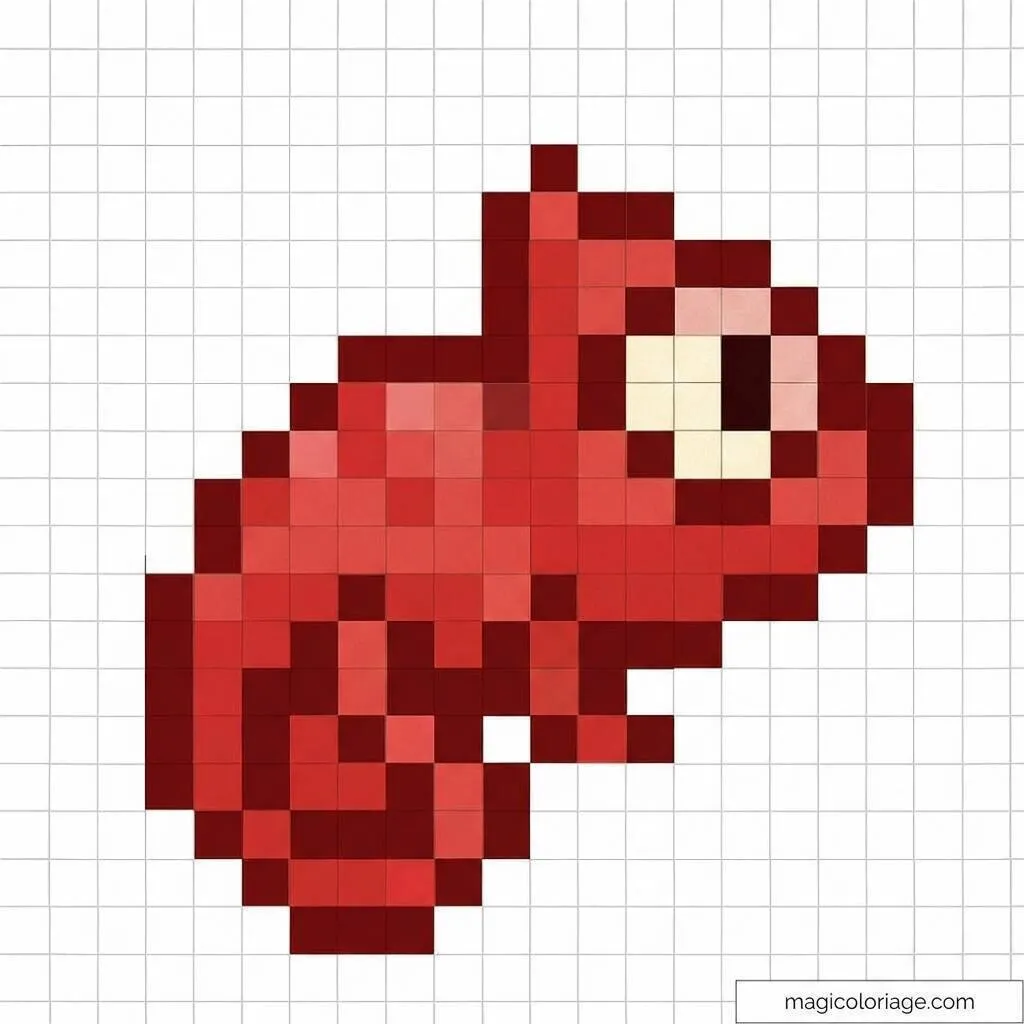 Fácil Pixel Art con dibujo de camaleón