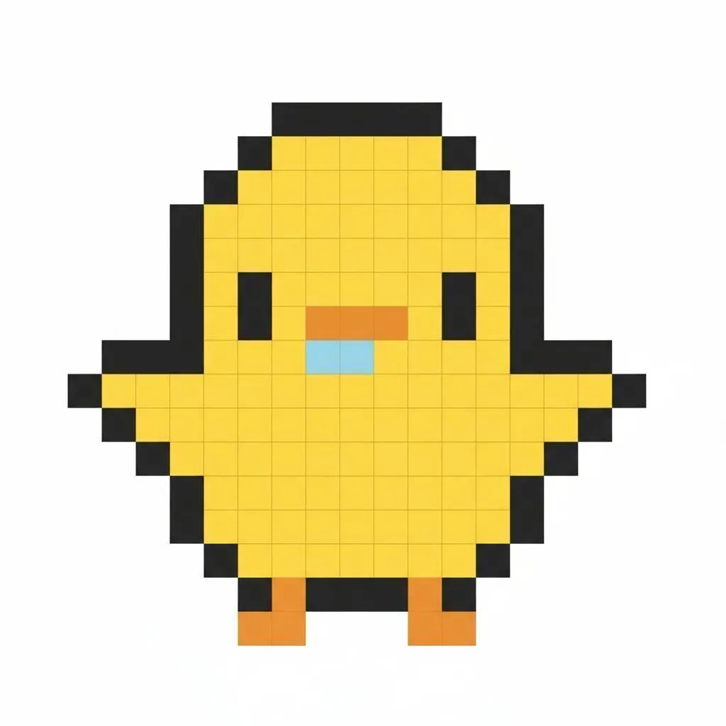 Fácil Pixel Art con dibujo de pollito
