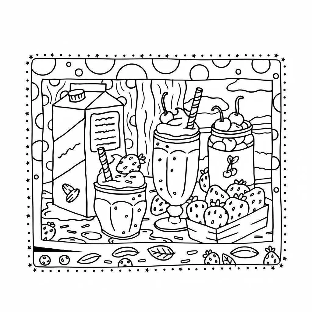Desenho de Bobbie Goods com Bebidas Refrescantes para Colorir