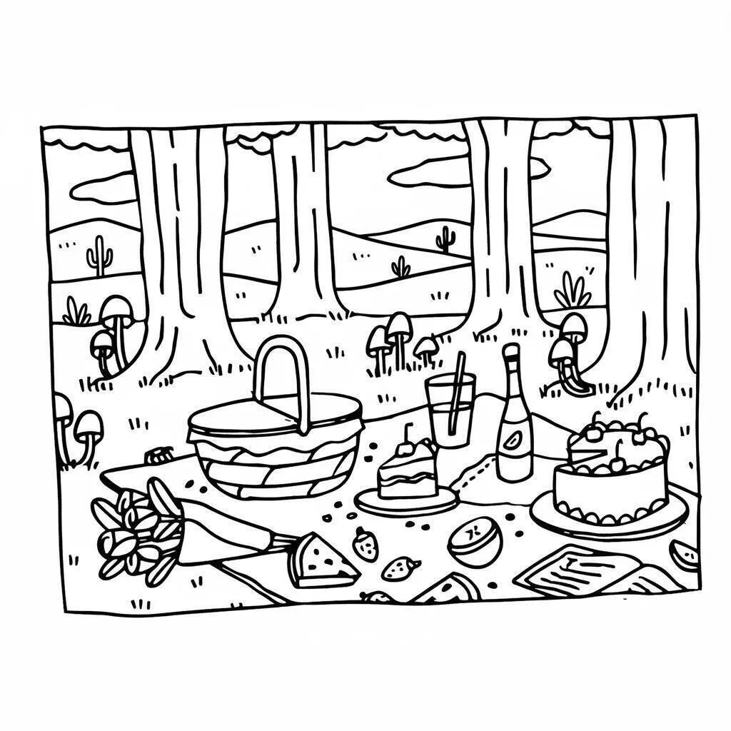 Desenho de Bobbie Goods em Piquenique no Parque para Colorir