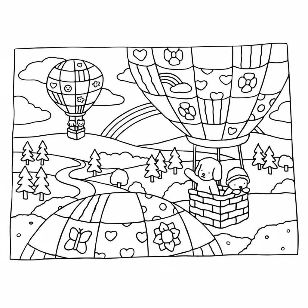 Desenho de Bobbie Goods em Balão de Ar Quente para Colorir