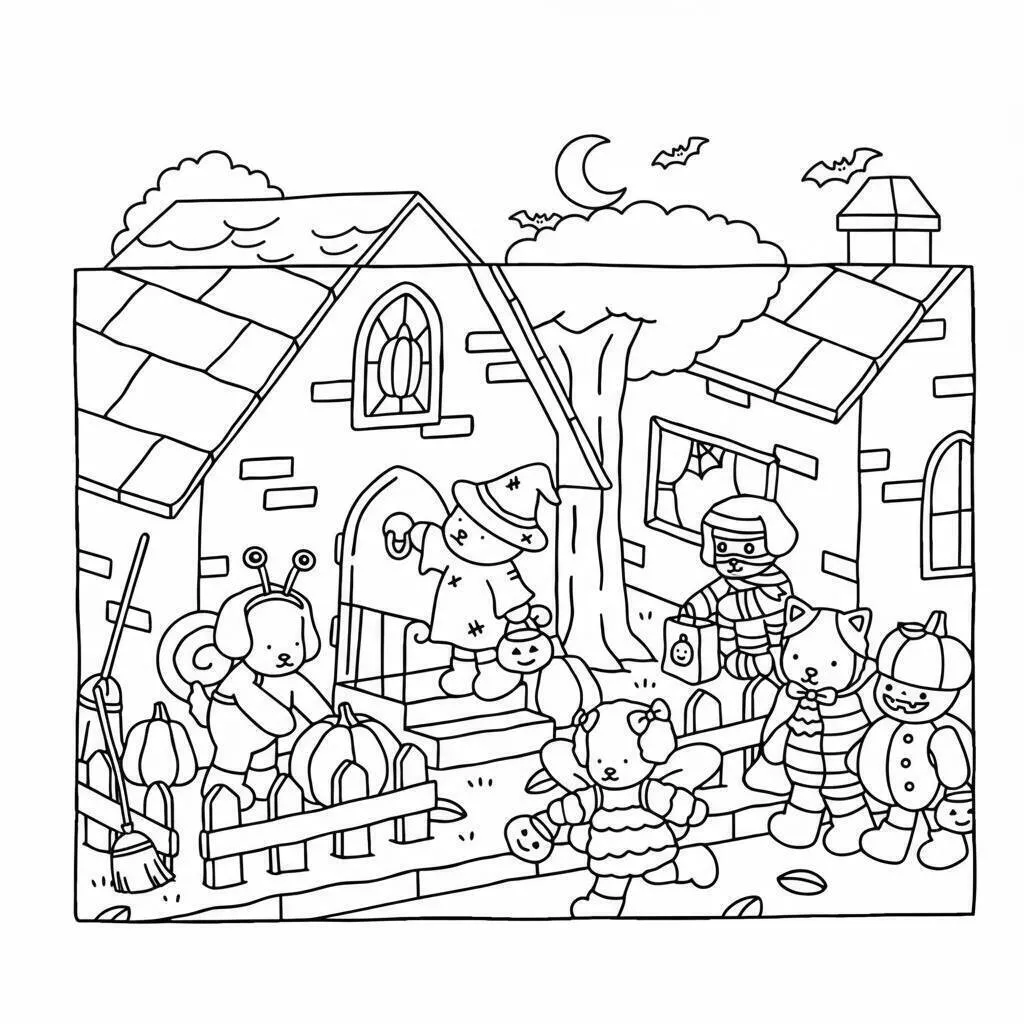Desenho de Bobbie Goods em uma Festa de Halloween para Colorir