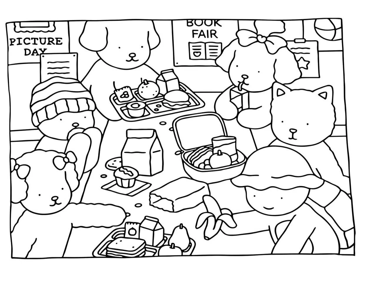 Desenho de Bobbie Goods na Feira do Livro com Amigos para Colorir