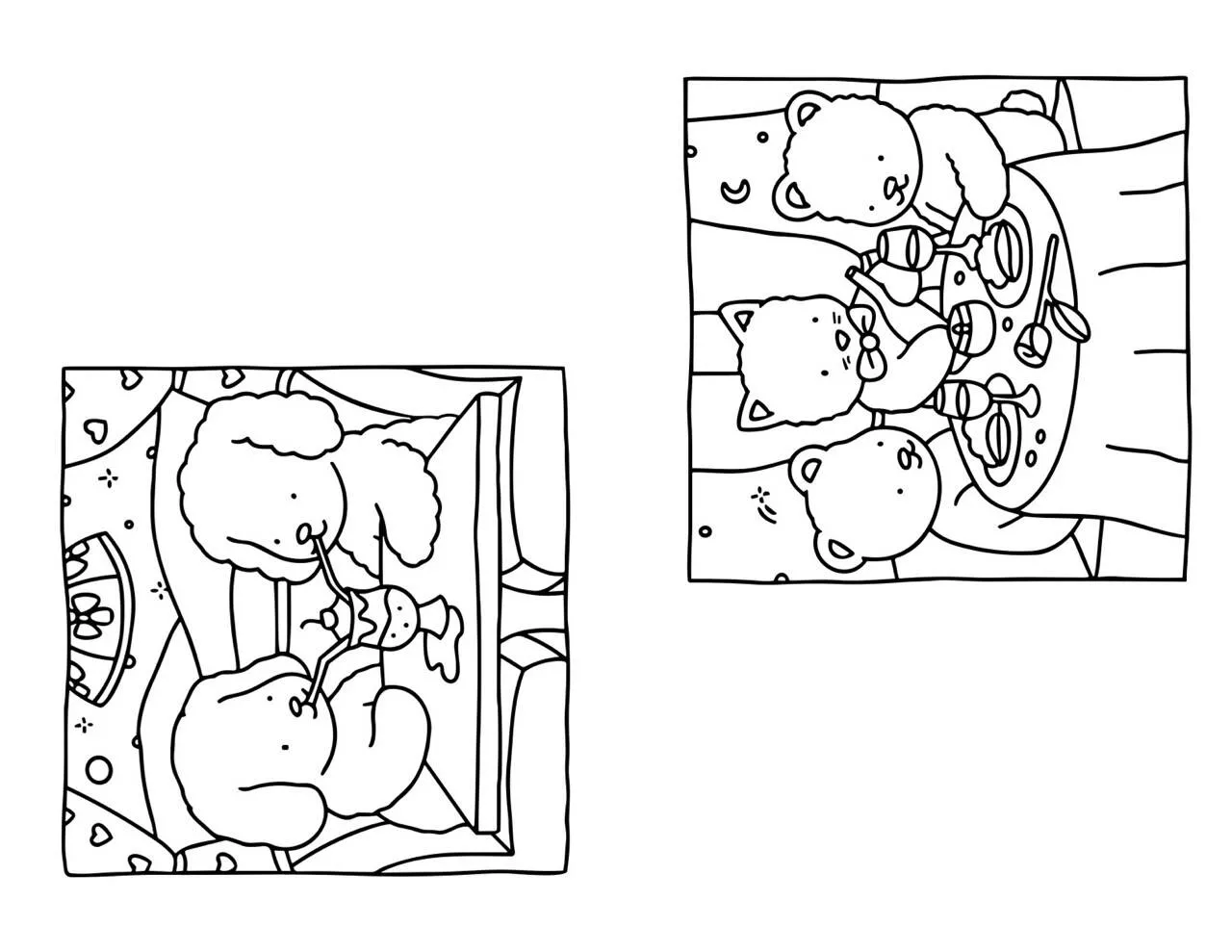Desenho de Bobbie Goods com Animais Saboreando Sorvete para Colorir