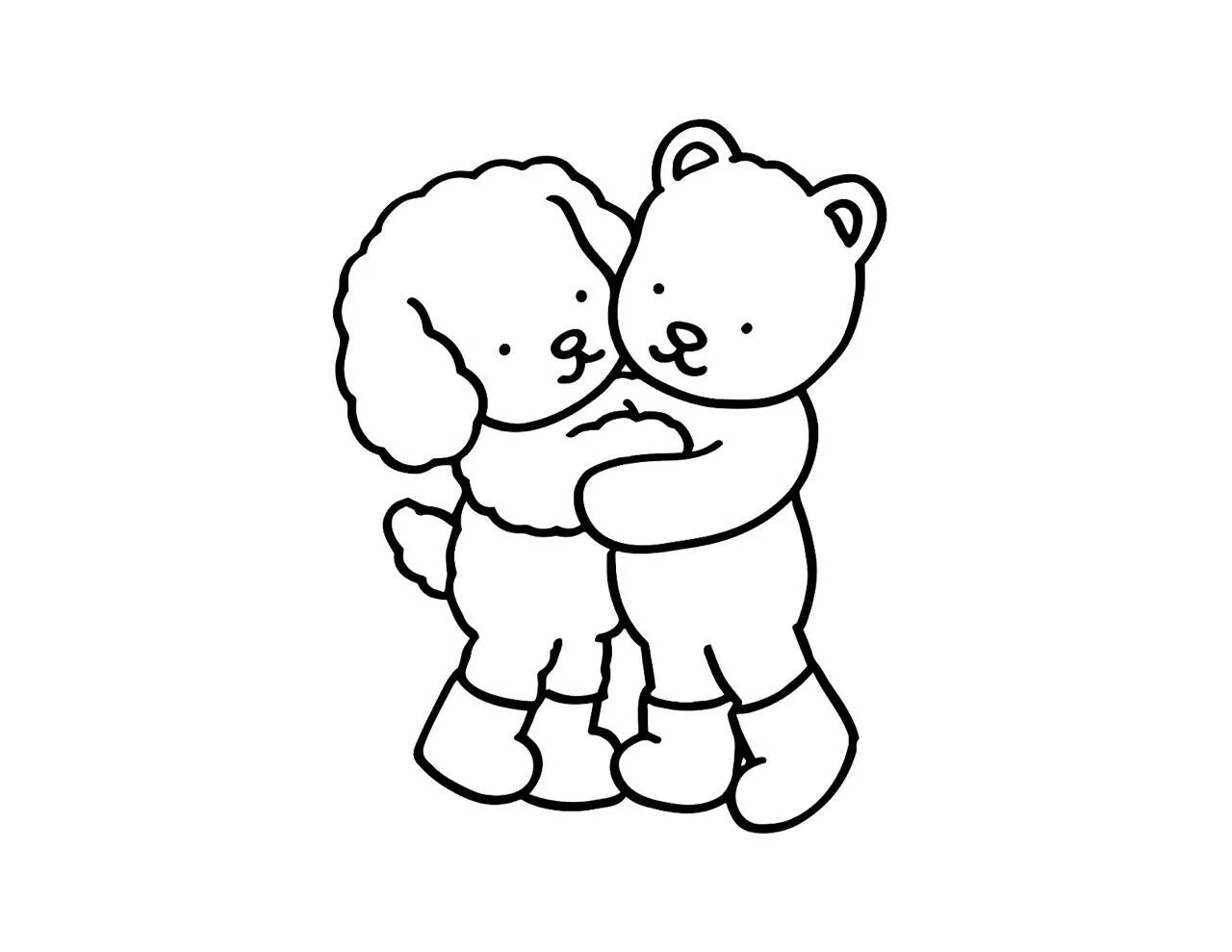 Desenho de Bobbie Goods com Cãozinho e Ursinho para Colorir