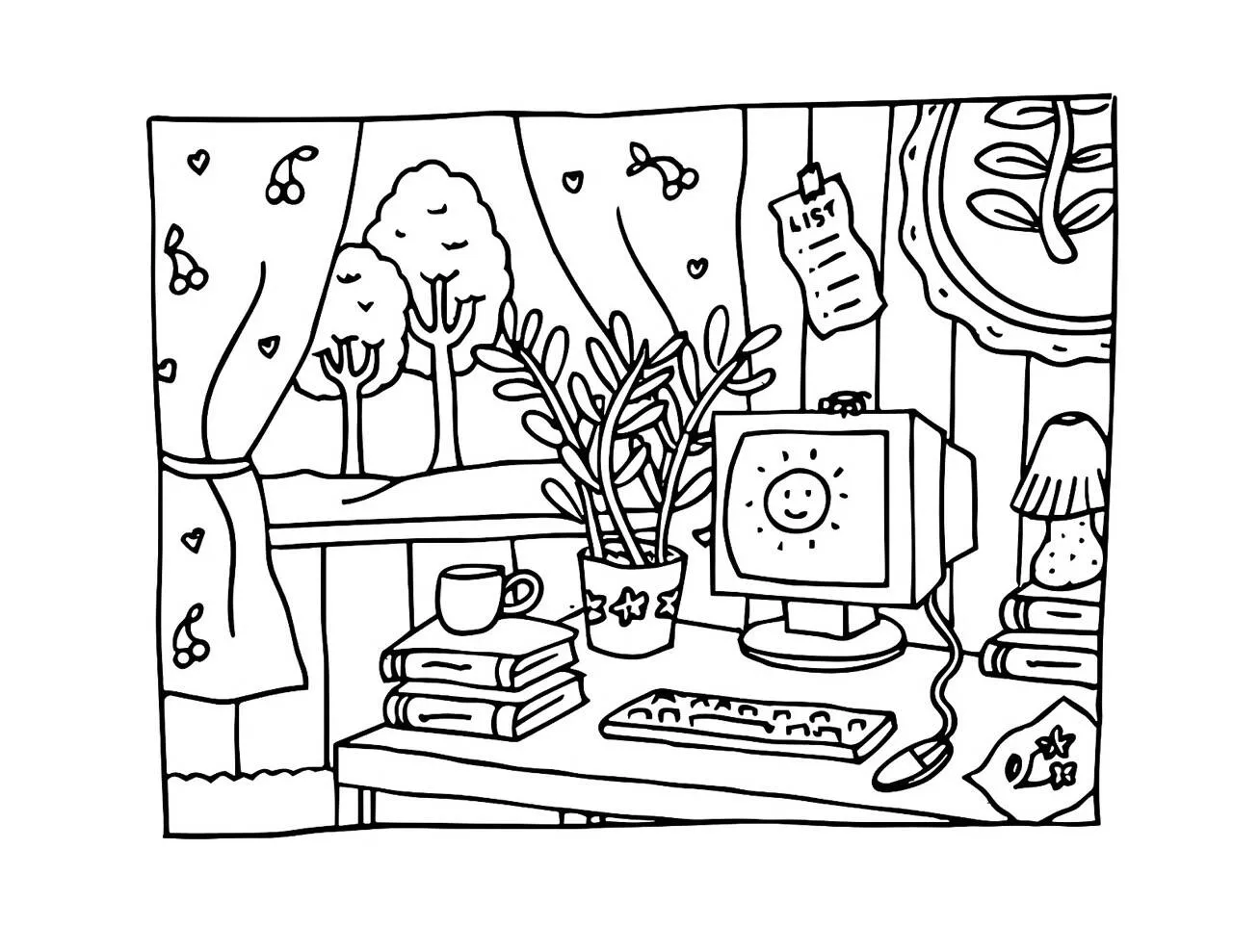 Desenho de Bobbie Goods no Escritório Aconchegante para Colorir
