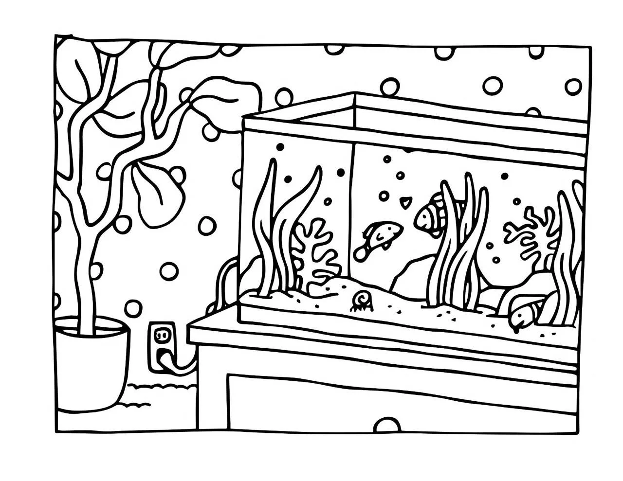 Desenho de Bobbie Goods com Aquário Colorido para Colorir