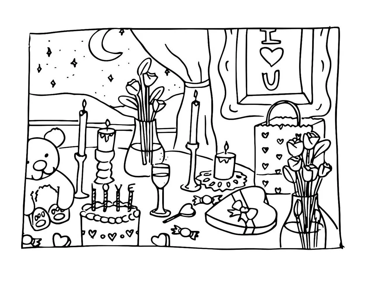 Desenho de Bobbie Goods em uma Festa Romântica para Colorir