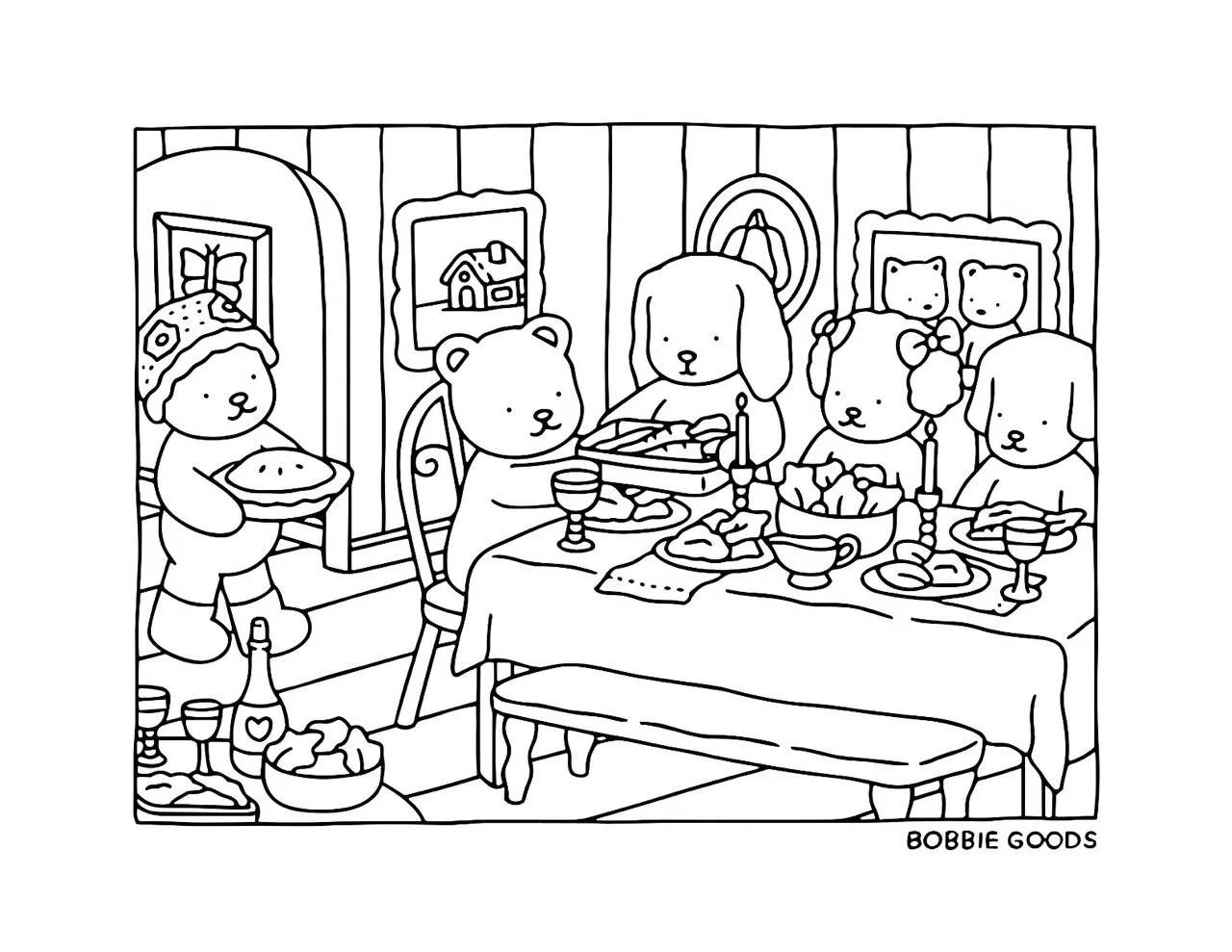 Desenho de Bobbie Goods em um Jantar Aconchegante para Colorir