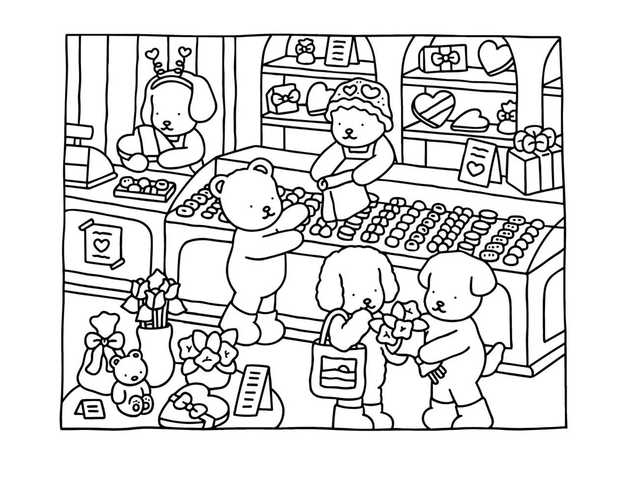 Desenho de Bobbie Goods na Loja de Doces para Colorir
