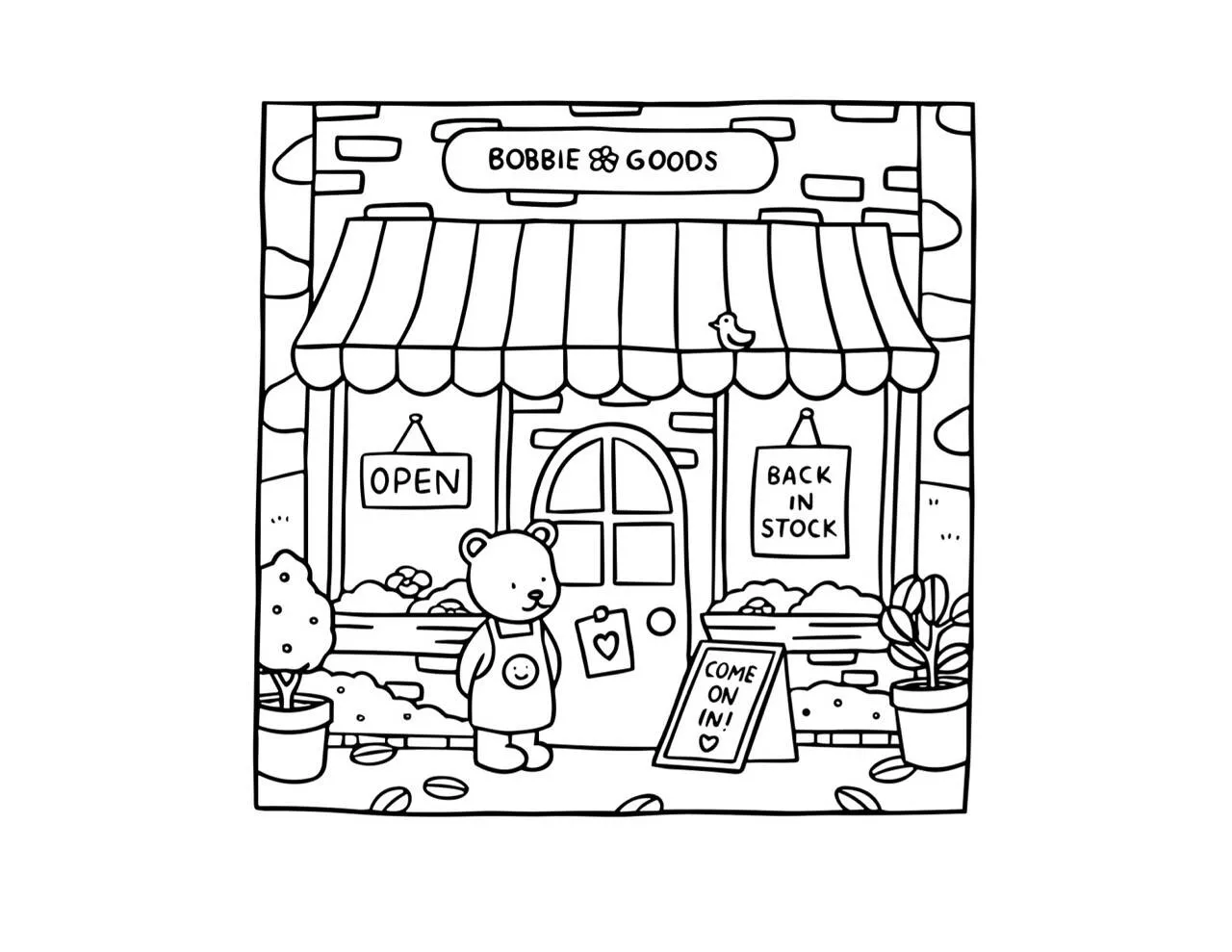 Desenho de Bobbie Goods na Loja Aconchegante para Colorir