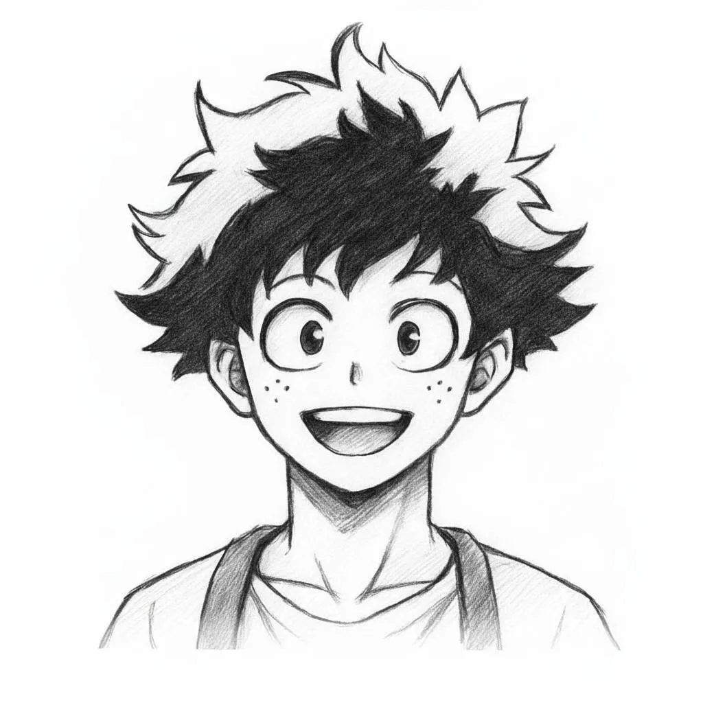 Rysunek anime do rysowania autorstwa Deku Fofo