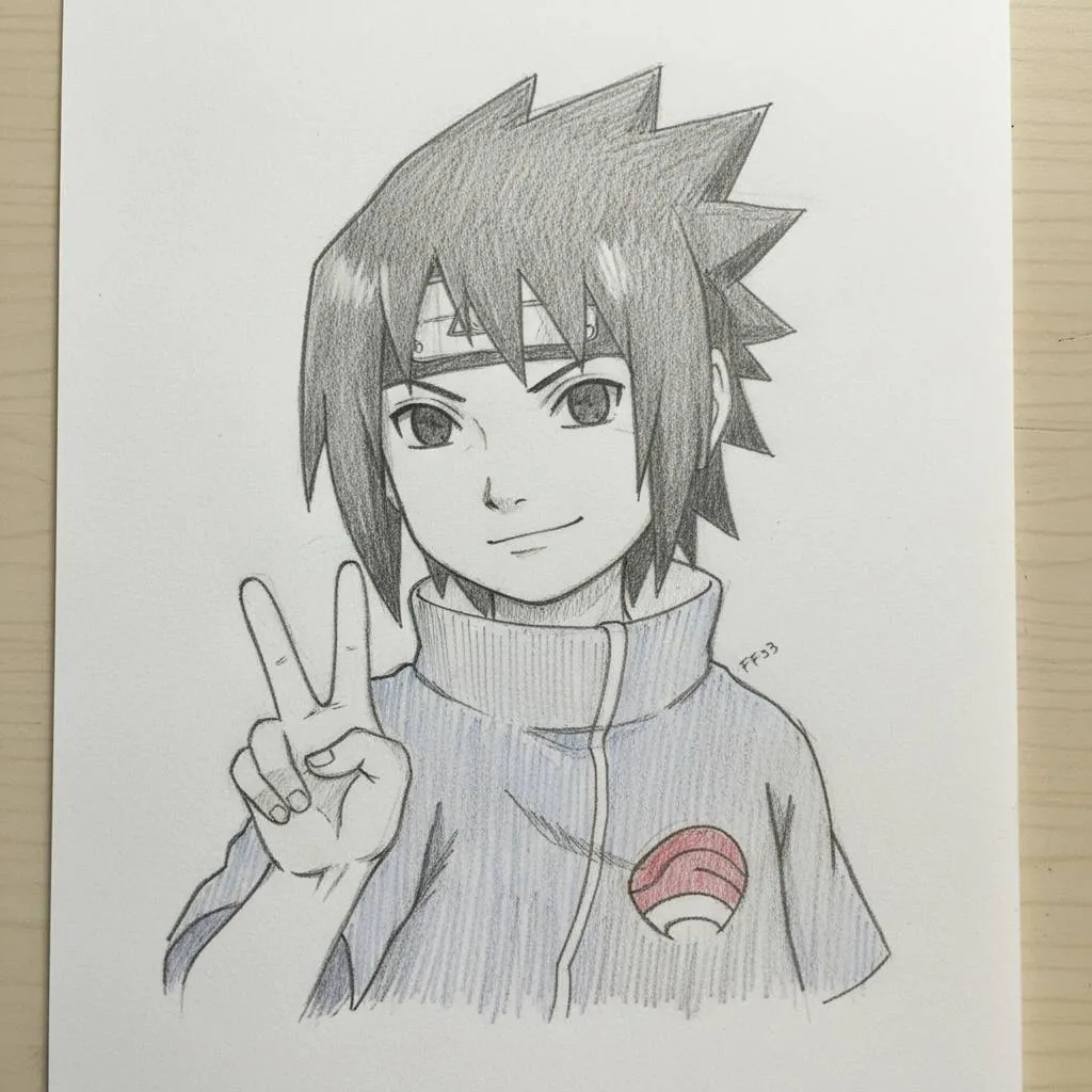 Desenho de Anime para Desenhar do Sasuke Uchiha