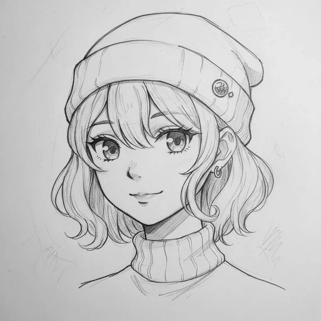 Desenho de Anime para Desenhar de Garota Estilosa
