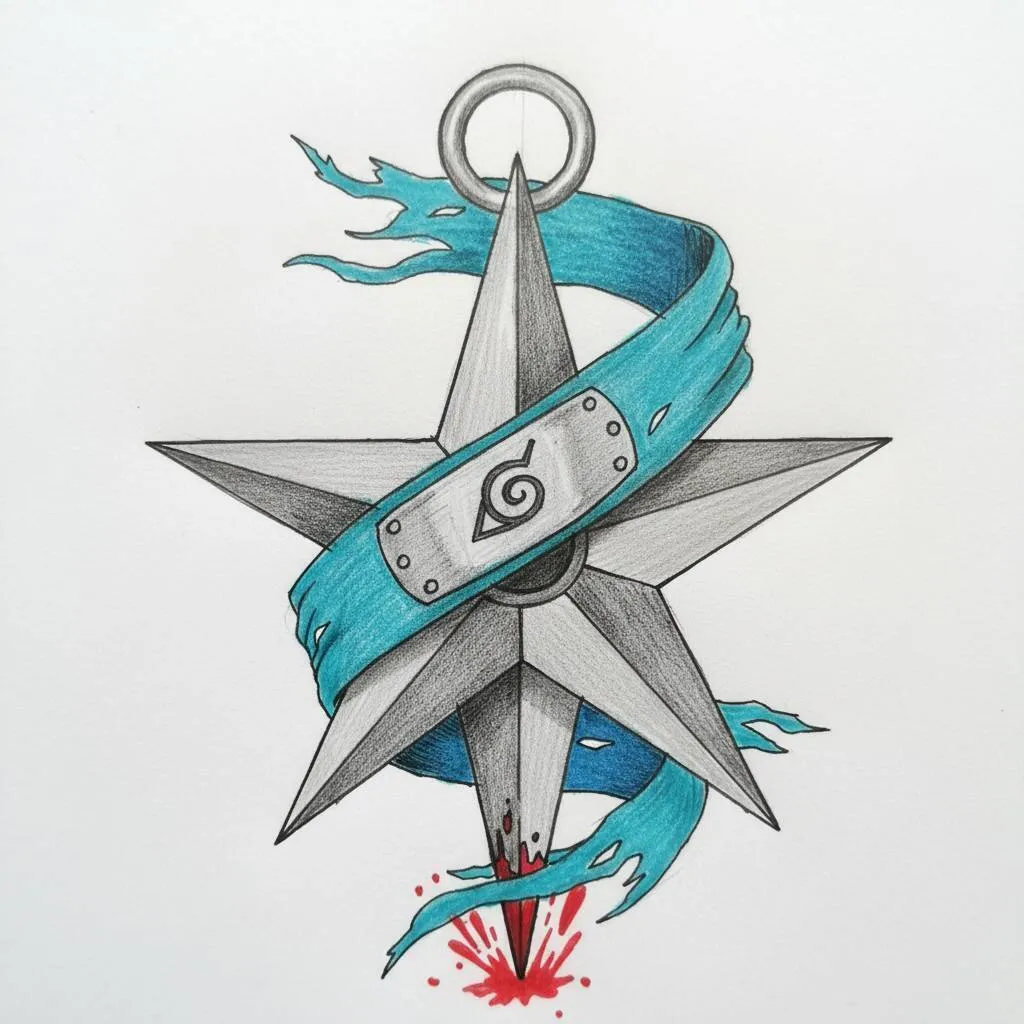 Dibujo de anime para dibujar del emblema de Naruto.
