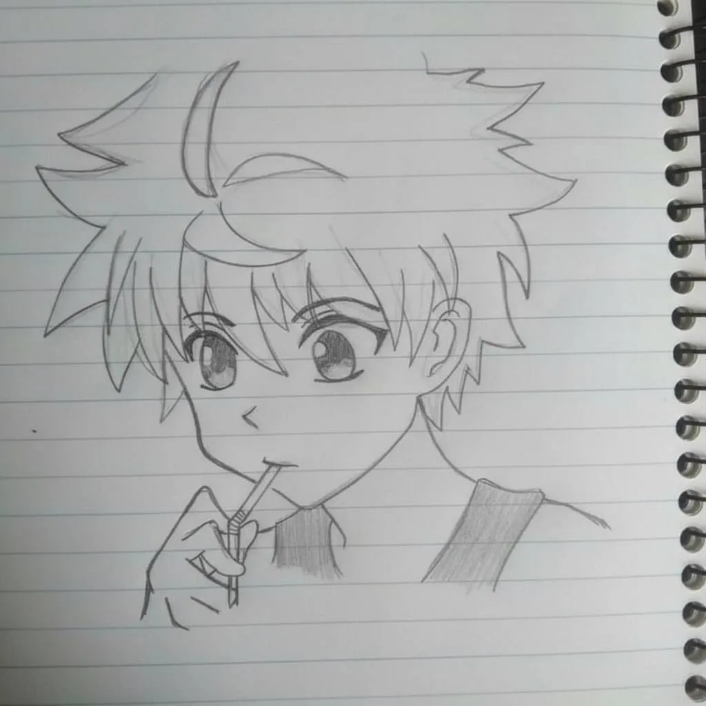 Desenho de Anime para Desenhar do Garoto com Caneta