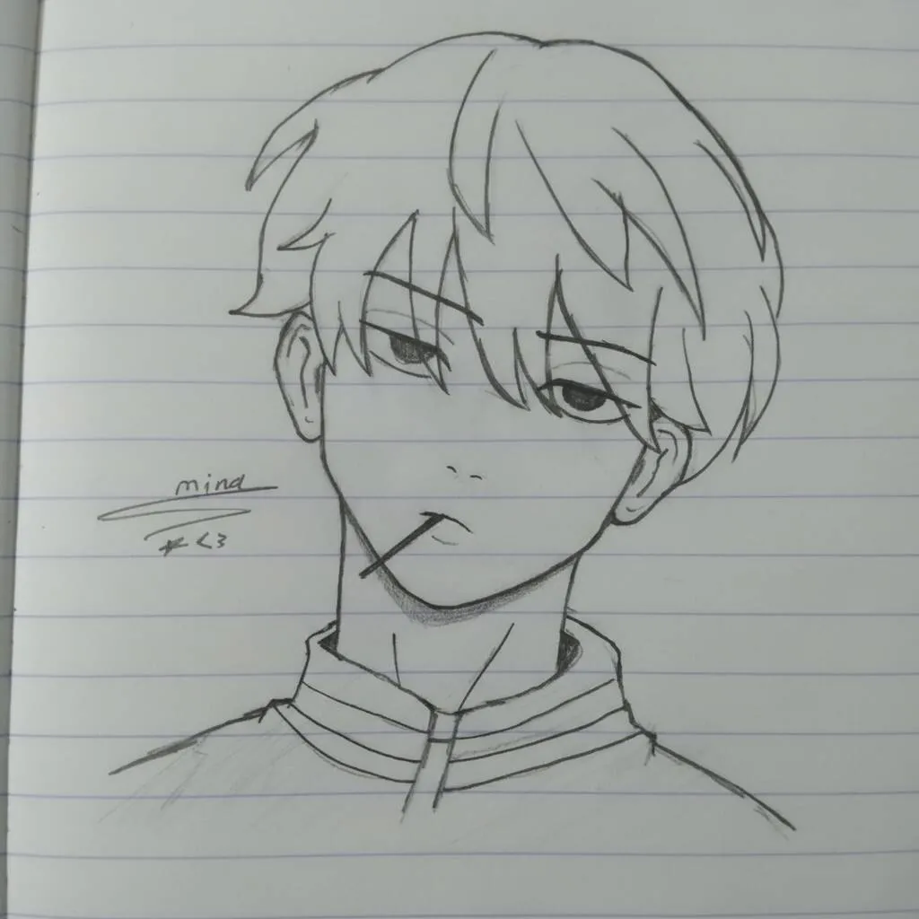 Rysunek anime, aby narysować stylowego chłopca