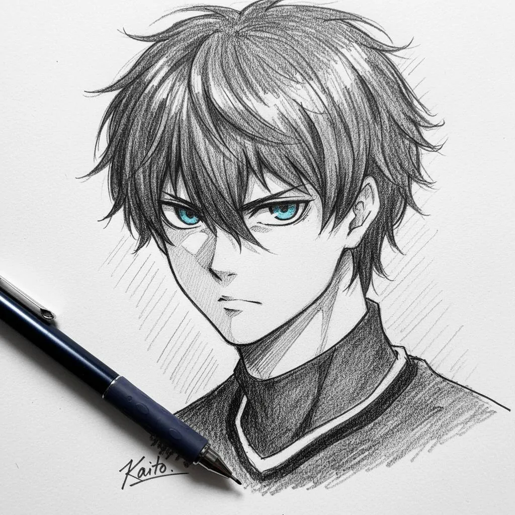 Dibujo de anime para dibujar por Kaito