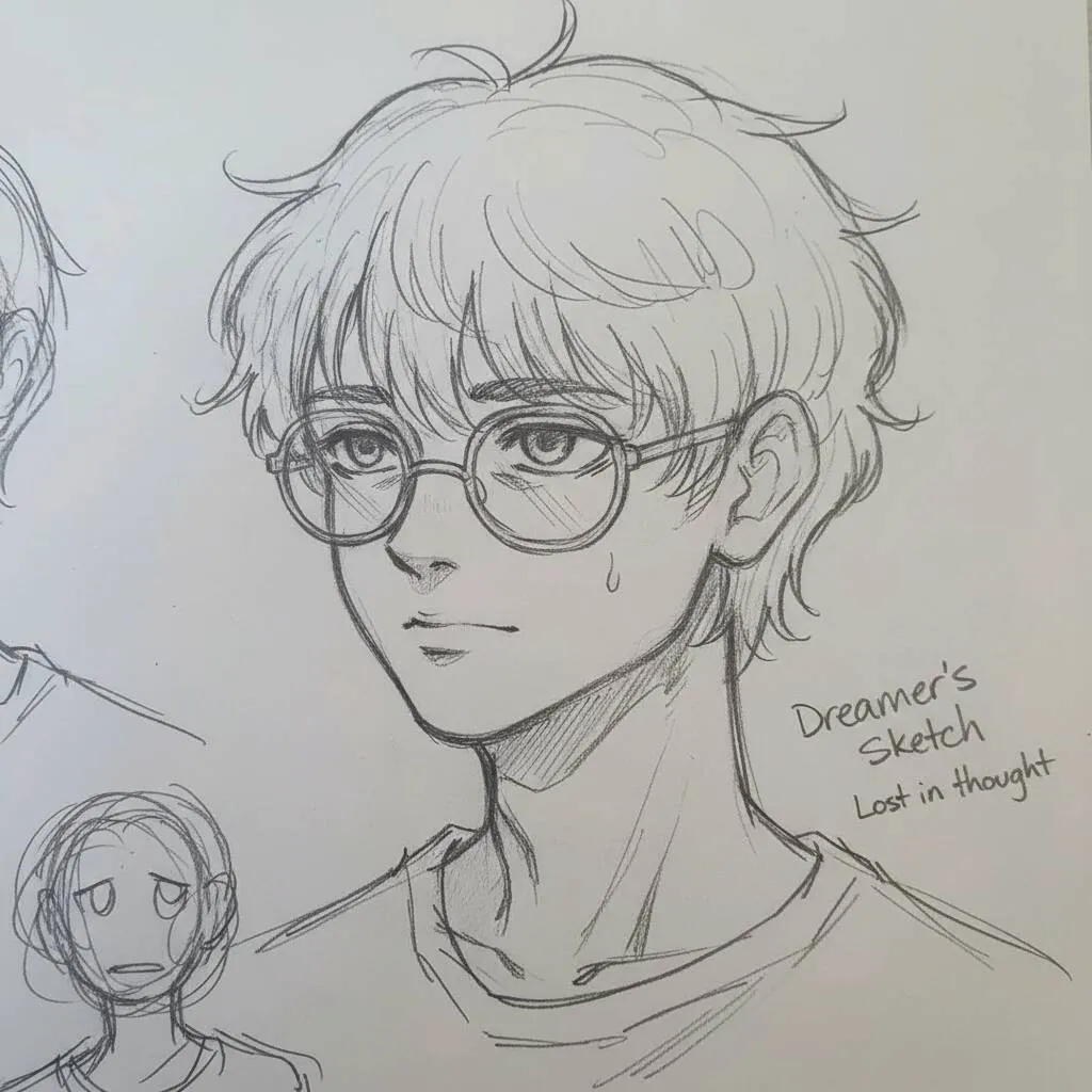 Dibujo Anime para Dibujar un Chico Soñador