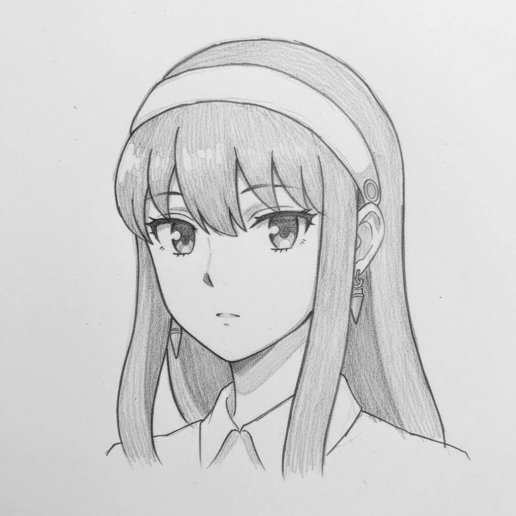Desenho de Anime para Desenhar de Garota Anime Estilizada