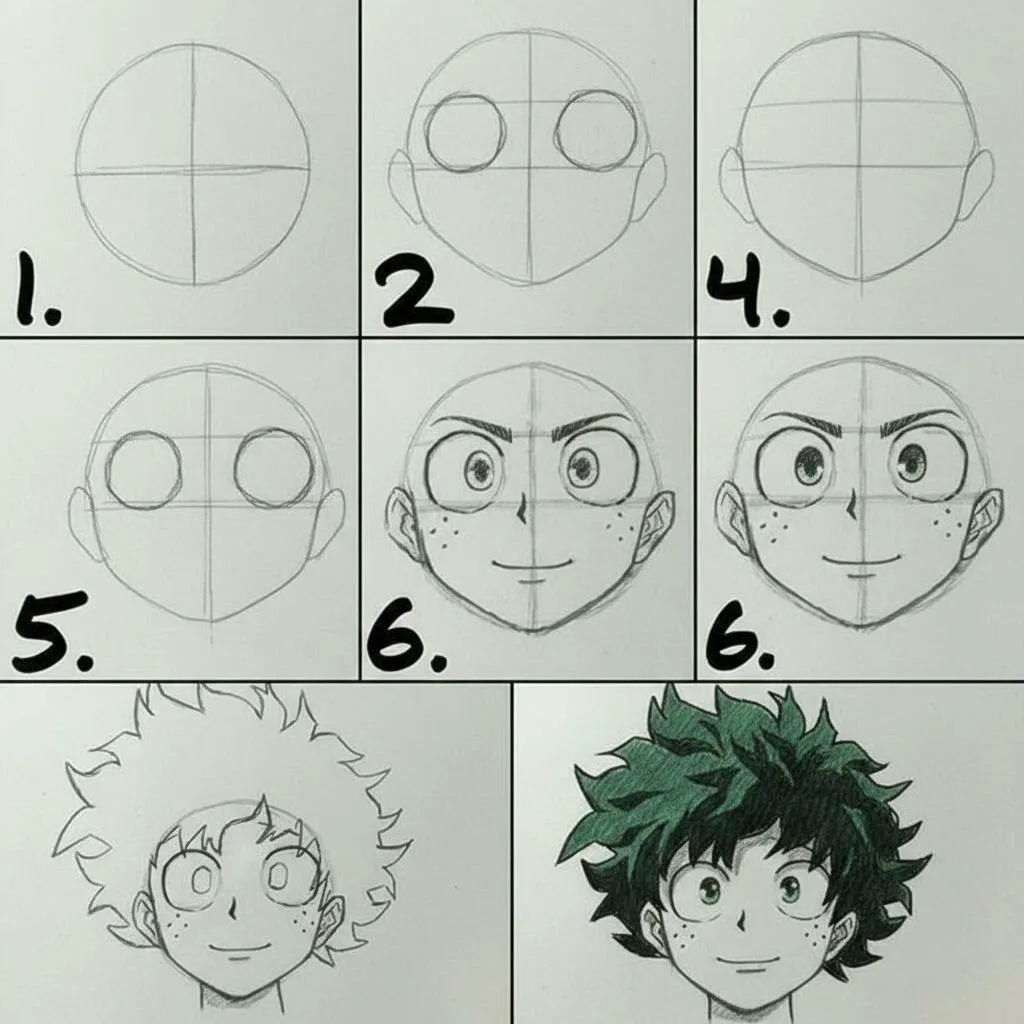 Desenho de Anime para Desenhar do Deku Passo a Passo