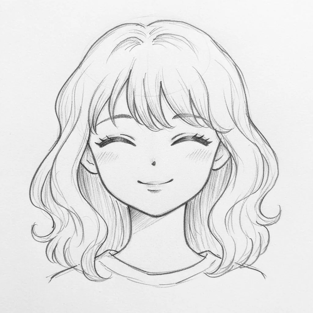 Rysunek anime, aby narysować piękną dziewczynę z anime
