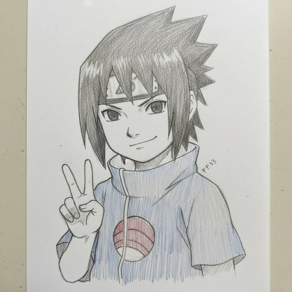 Rysunek anime do rysowania autorstwa Sasuke Uchiha