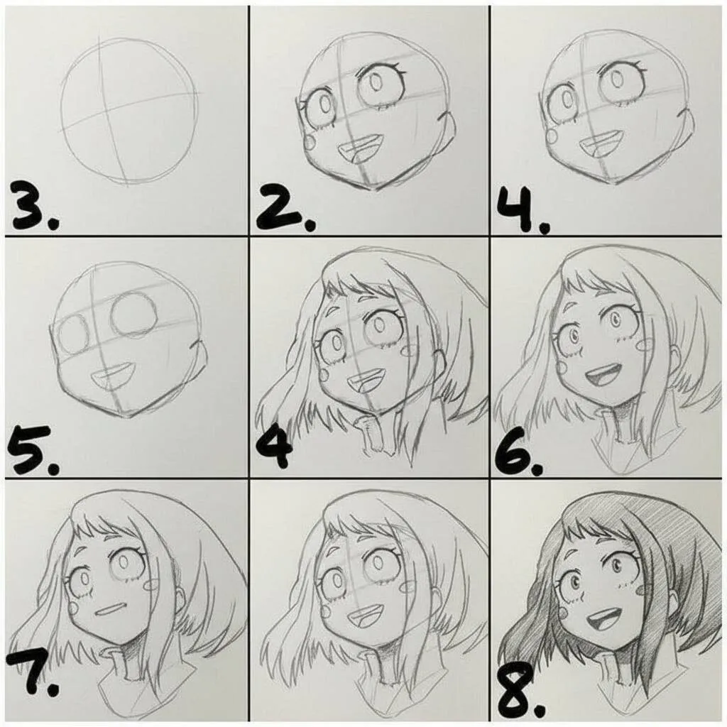 Rysunek anime, aby narysować dziewczynę z anime krok po kroku