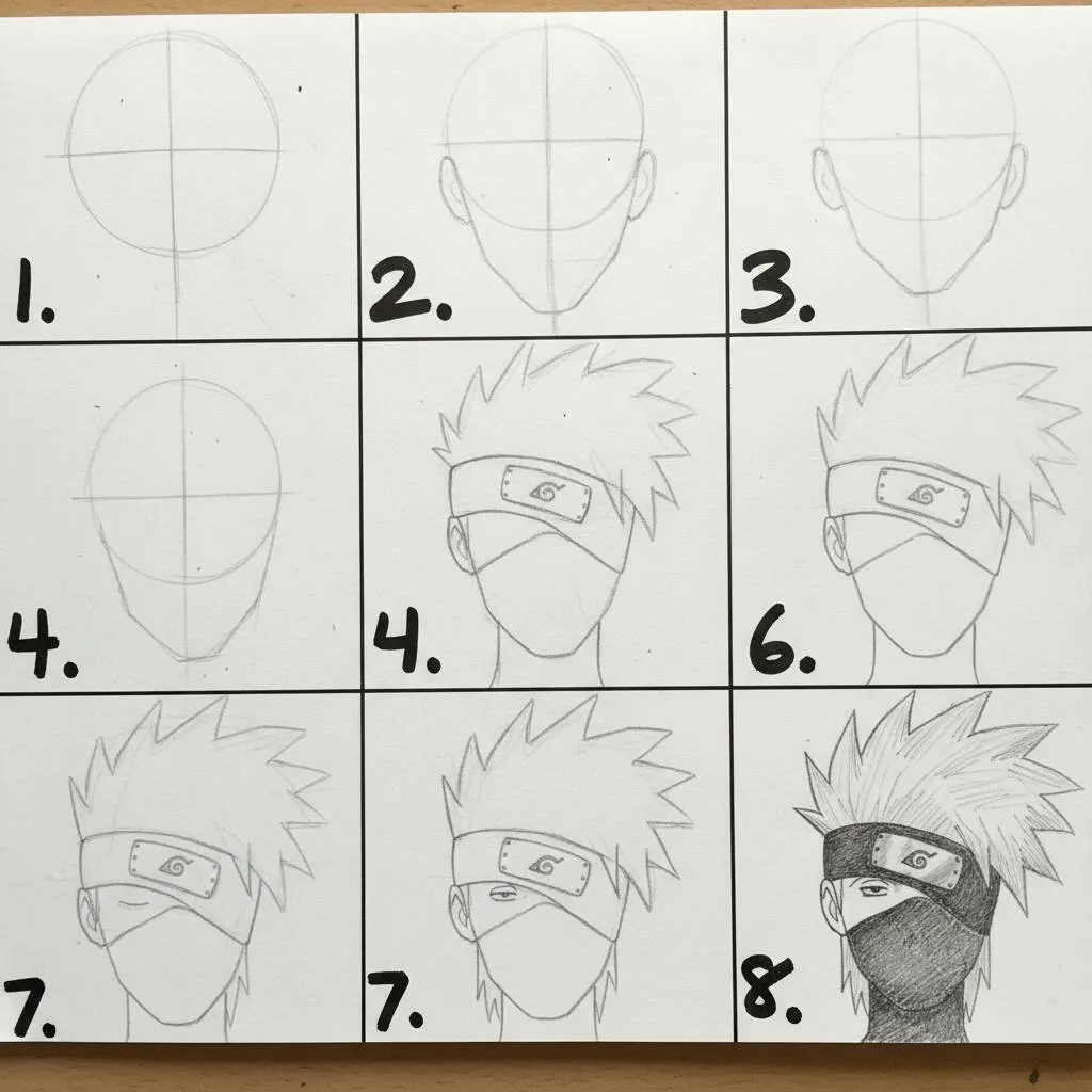 Kakashi Hatake Anime Rysunek do rysowania