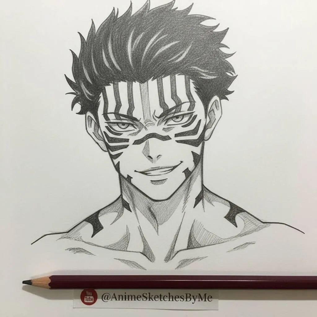 Dessin animé pour dessiner le personnage avec des tatouages