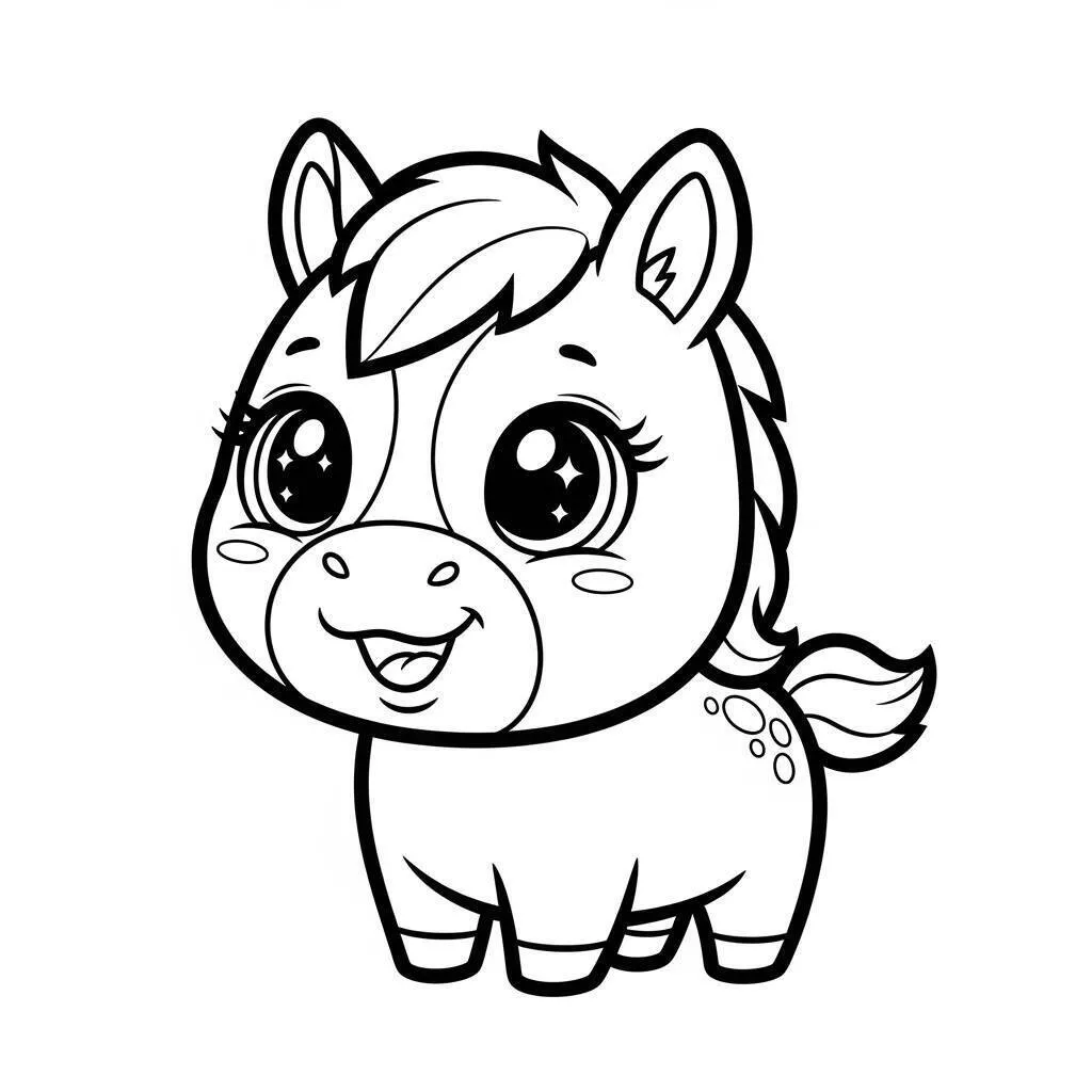 Lindo Bebé Caballo Para Colorear