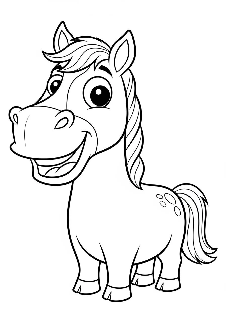 Coloriage de cheval mignon