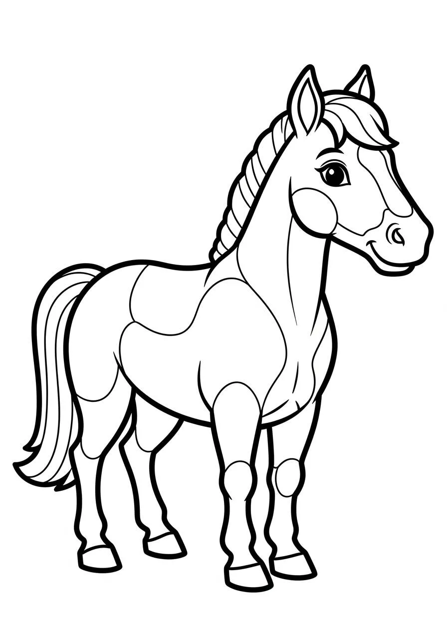 Coloriage de cheval mignon