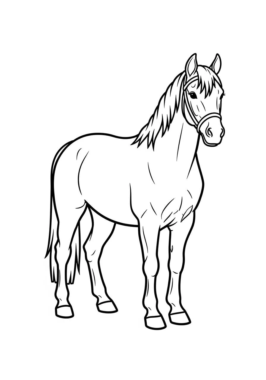 Coloriage cheval majestueux