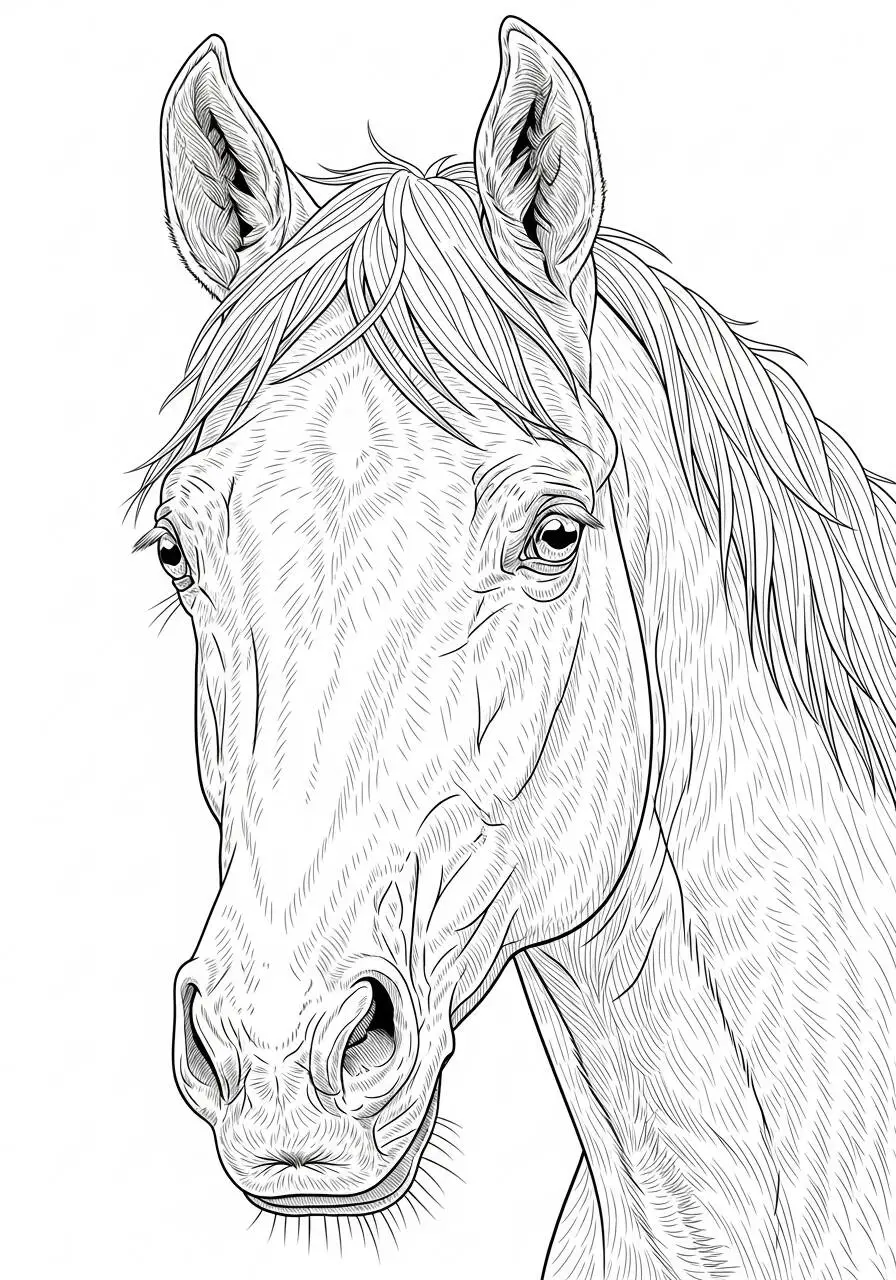 Coloriage de cheval élégant